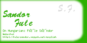 sandor fule business card